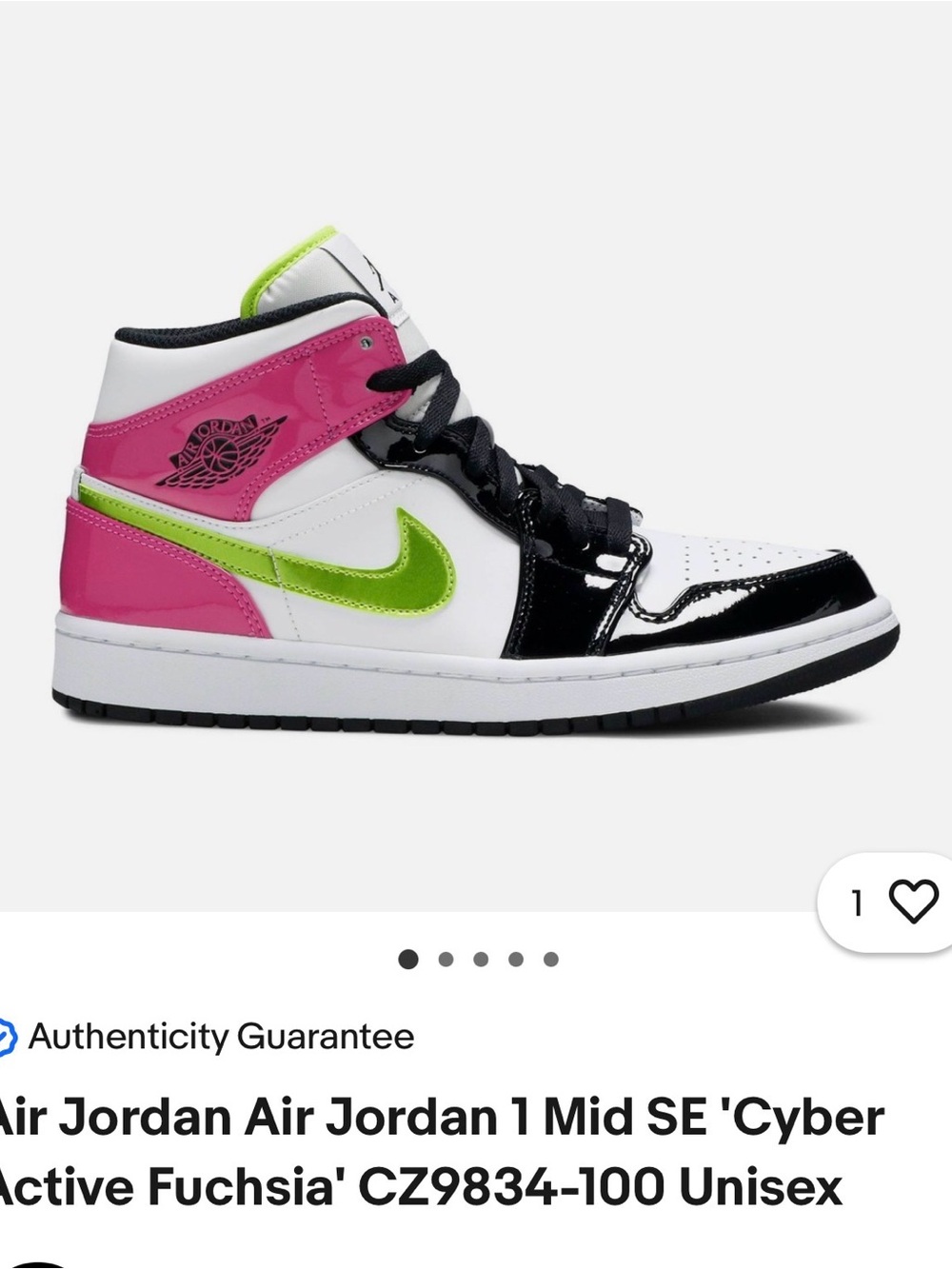 Air Jordan Air Jordan 1 Mid SE 'Cyber Active Fuchsia'